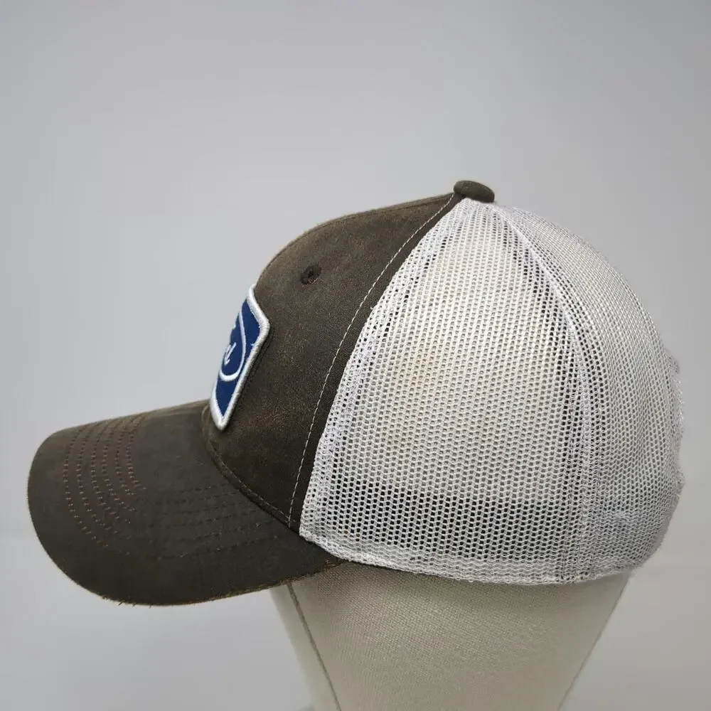 Outdoor Cap Brown Trucker Hat One Size Ford Logo Patch Mesh Distressed Snapback